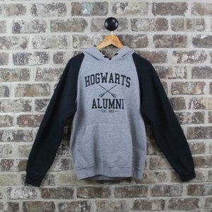 Harry Potter Hogwarts Alumni Black & Heather Gray Long Sleeve Hoodie Adult S